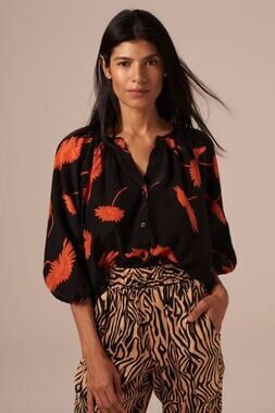 TUCKER NYC The Classic Blouse in Coral and Cassis Size Women's Small